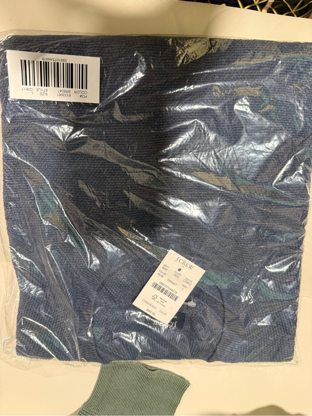J. Crew Men's Navy Crewneck Sweater